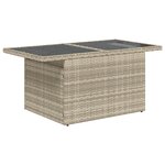 Ensemble de canapé de jardin de 6 pièces avec coussins Gris clair Rotin synthétique