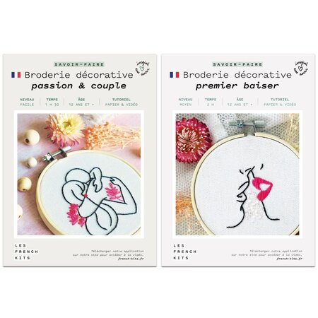 Coffrets 2 Broderies décoratives - Amour 3