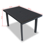 vidaXL Ensemble à manger d'extérieur 7 Pièces Plastique Anthracite
