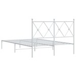 vidaXL Cadre de lit métal avec tête de lit blanc 120x190 cm