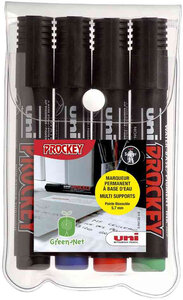 Marqueur permanent PROCKEY PM-126/4, étui de 4 UNI-BALL