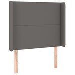 vidaXL Tête de lit avec oreilles Gris 93x16x118/128 cm Similicuir