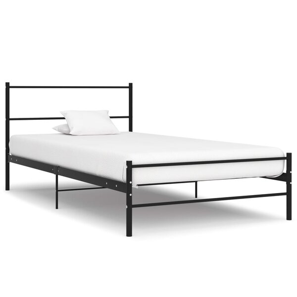 vidaXL Cadre de lit Noir Métal 90 x 200 cm