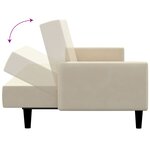 vidaXL Canapé-lit à 2 places crème velours