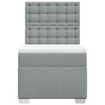 vidaXL Sommier à lattes de lit avec matelas Gris clair 100x200cm Tissu