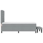 vidaXL Lit avec sommier avec matelas et banc gris clair 90x200 cm tissu