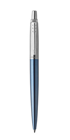 PARKER Jotter Stylo bille  Waterloo bleu  recharge bleue pointe moyenne  Coffret cadeau