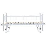 vidaXL Cadre de lit blanc acier 180x200/90x200 cm
