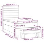 vidaXL Sommier à lattes de lit avec matelas Taupe 100x200 cm Tissu