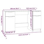 vidaXL Bureau avec armoire latérale Chêne fumé Bois d'ingénierie