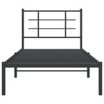 vidaXL Cadre de lit métal avec tête de lit noir 90x190 cm
