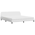 vidaXL Lit avec matelas blanc 200x200 cm similicuir
