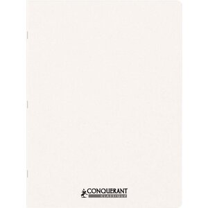 Cahier piqûre 96 pages seyès 90 g  couverture personnalisable  format 24 x 32 cm CONQUERANT