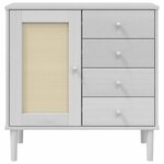 vidaXL Buffet SENJA aspect rotin blanc 80x40x80 cm bois massif de pin
