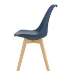 Lot de 2 chaises de salle à manger scandinave siège cuisine plastique hêtre synthétique 81 cm bleu 03_0002769