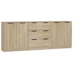 vidaXL Buffets 3 Pièces Chêne sonoma Bois d'ingénierie