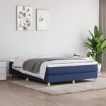 vidaXL Sommier à lattes de lit avec matelas Bleu 140x200 cm Tissu