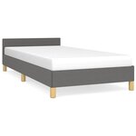 vidaXL Cadre de lit avec tête de lit Gris foncé 90x190 cm Tissu