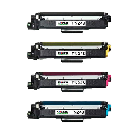 COMETE  Marque française - TN243 - Lot de 4 Cartouches Toner Compatible avec Brother TN243 TN-243 (ou TN247) - pour Toner Brother dcp-l3550cdw Toner Brother mfc-l3750cdw - Noir Cyan Magenta Jaune