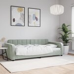 vidaXL Lit de repos gris clair 90x200 cm velours
