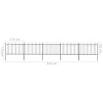 vidaXL Clôture de jardin avec dessus en lance Acier 8 5 x 1 2 m Noir
