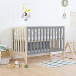 Lit bébé KIPPY 60 x 120 naturel et gris