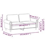 vidaXL Canapé à 2 places Noir 140 cm Velours
