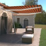 vidaXL Auvent manuel rétractable avec LED 400x350 cm Orange et marron