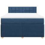 vidaXL Sommier à lattes de lit avec matelas Bleu 140x200 cm Tissu