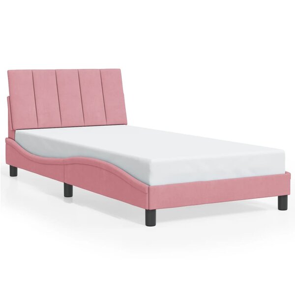 vidaXL Cadre de lit sans matelas Hanko rose 100x200 cm velours
