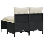 vidaXL Salon de jardin 4 Pièces avec coussins noir résine tressée