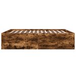 vidaXL Cadre de lit chêne fumé 180x200 cm bois d'ingénierie