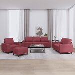 vidaXL Ensemble de canapés 4 Pièces rouge bordeaux tissu