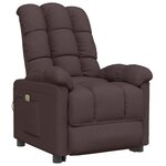 vidaXL Fauteuil de massage Marron foncé Tissu