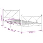 vidaXL Cadre de lit métal avec tête de lit/pied de lit noir 107x203 cm