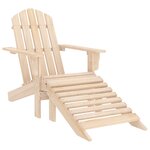 vidaXL Chaise de jardin Adirondack avec repose-pied et table Sapin