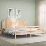 vidaXL Cadre de lit avec tête de lit 200x200 cm bois massif