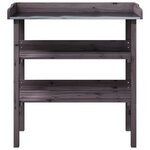 vidaXL Table à plantes avec étagères gris 78x38x82 5 cm bois de sapin