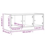 vidaXL Table basse avec portes en verre chêne sonoma 102x50x42 cm