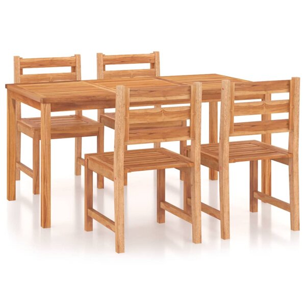 vidaXL Ensemble à manger de jardin 5Pièces Bois de teck massif