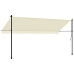 vidaXL Auvent rétractable crème 400x150 m tissu et acier