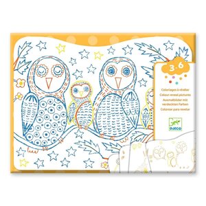 Djeco DJ00064 - Coloriages à révéler Familles d'arbres