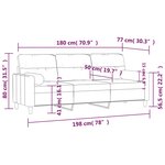 vidaXL Canapé 3 places avec oreillers gris clair 180 cm tissu