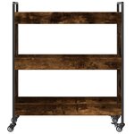 vidaXL Chariot de cuisine chêne fumé 70x30x82 cm bois d'ingénierie