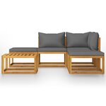 Salon de jardin meuble d'extérieur ensemble de mobilier 6 pièces avec coussins bois d'acacia solide 02_0016648