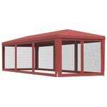 vidaXL Tente de fête avec 8 parois latérales en maille Rouge 3x9m PEHD