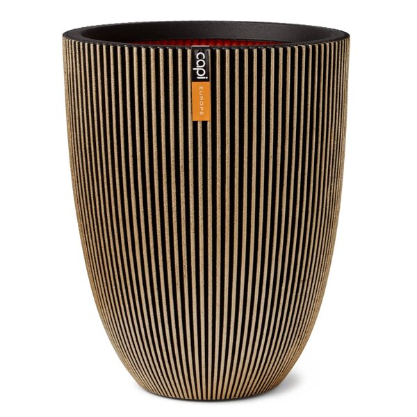 Capi Vase élégant Groove 34x46 cm Noir et doré