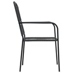 vidaXL Ensemble à manger de jardin 9 Pièces Corde en coton et acier Noir