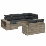 vidaXL Salon de jardin avec coussins 10 Pièces gris clair résine tressée