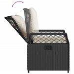 vidaXL Ensemble à manger de jardin avec coussins 3 Pièces Noir